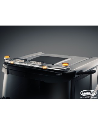 Roof bar - Lightfix - Sky-light - Prewired - High gloss stainless steel - DAF - XD/XF/XG - Low Cab - 2021+