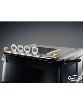 Roof bar - Lightfix - Sky-light - Prewired - High gloss stainless steel - DAF - XD/XF/XG - Low Cab - 2021+