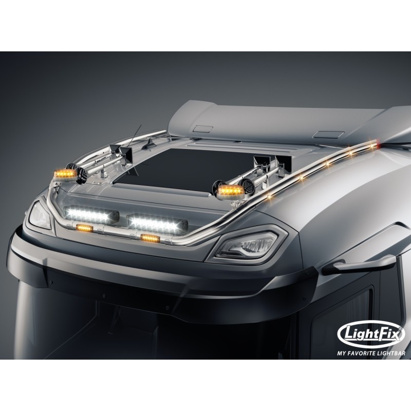 Dakbeugel - Lightfix - Sky-light Classic-Max - Voorbekabeld - Hoogglans RVS - DAF - XG - 2021+ Dakbeugel - Lightfix - Sky-light Classic-Max - Voorbekabeld - Hoogglans RVS - DAF - XG - 2021+