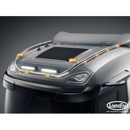 Roof bar - Lightfix - Sky-light Classic-Max - Prewired - High gloss stainless steel - DAF - XF - 2021+
