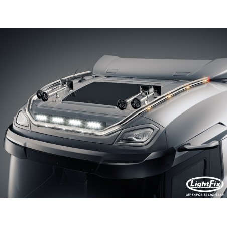 Dakbeugel - Lightfix - Sky-light Classic-Max - Voorbekabeld - Hoogglans RVS - DAF - XF - 2021+