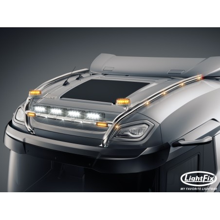 Roof bar - Lightfix - Sky-light H-Max - Prewired - High gloss stainless steel - DAF - XF - 2021+