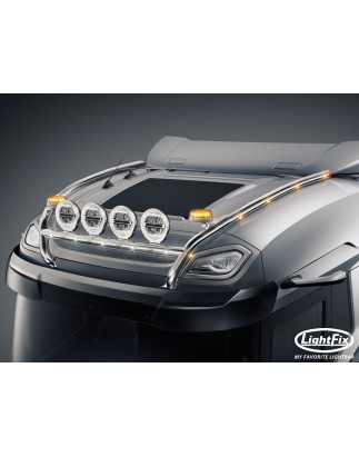 Dakbeugel - Lightfix - Sky-light H-Max - Voorbekabeld - Hoogglans RVS - DAF - XF - 2021+