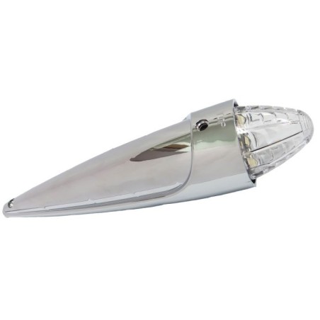 Cab roof lights - Ledson - Torpedo - Dual Color - Chrome - 3.3" - 8.5cm - Old School - Clear - White/Amber - 24V