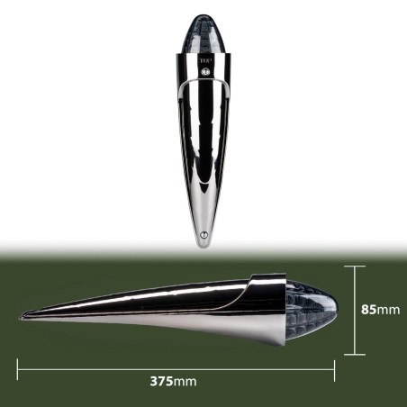 Cab roof lights - Ledson - Torpedo - Dual Color - Chrome - 3.3" - 8.5cm - Old School - Smoke - White/Amber - 24V