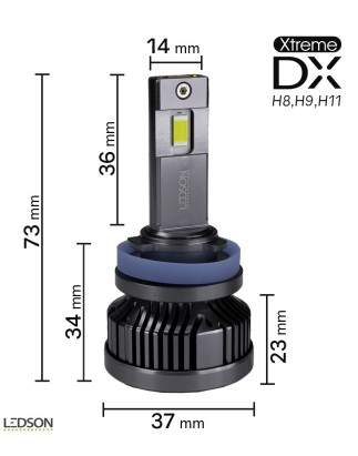 LED lamp - Ledson - Vervangingsled - H11 - Wit - 5000K - 12V - Set
