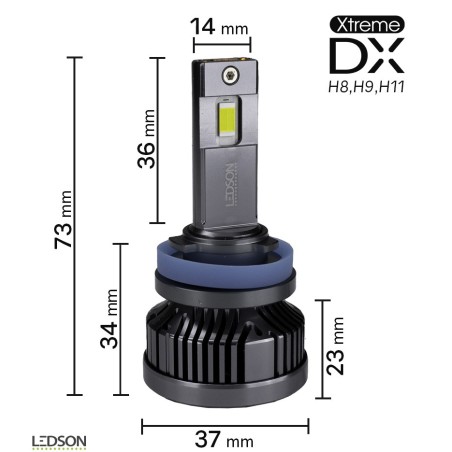 LED lamp - Ledson - Vervangingsled - H11 - Wit - 5000K - 12V - Set