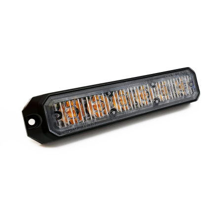 Warning light - Axixtech - Mini-Stealth MS6 - 5" - 12.8cm - Clear - 5 flash patterns - Amber - R65-2 - 12V-30V