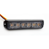Warning light - Axixtech - Mini-Stealth MS6 - 5" - 12.8cm - Clear - 5 flash patterns - Amber - R65-2 - 12V-30V