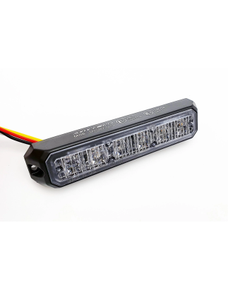 Blitzleuchte - Axixtech - Mini-Stealth MS6 - 5" - 12.8cm - Klar - 5 Blitzmuster - Amber - R65-2 - 12V-30V