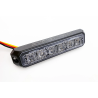 Warning light - Axixtech - Mini-Stealth MS6 - 5" - 12.8cm - Clear - 5 flash patterns - Amber - R65-2 - 12V-30V