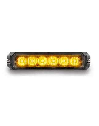 Warning light - Axixtech - Mini-Stealth MS6 - 5" - 12.8cm - Clear - 5 flash patterns - Amber - R65-2 - 12V-30V