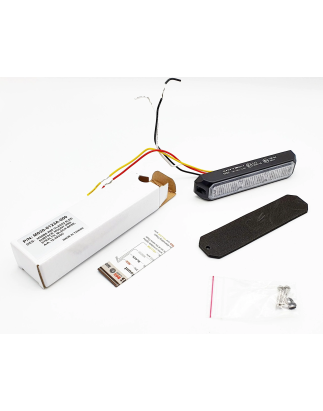 Warning light - Axixtech - Mini-Stealth MS6 - 5" - 12.8cm - Clear - 5 flash patterns - Amber - R65-2 - 12V-30V