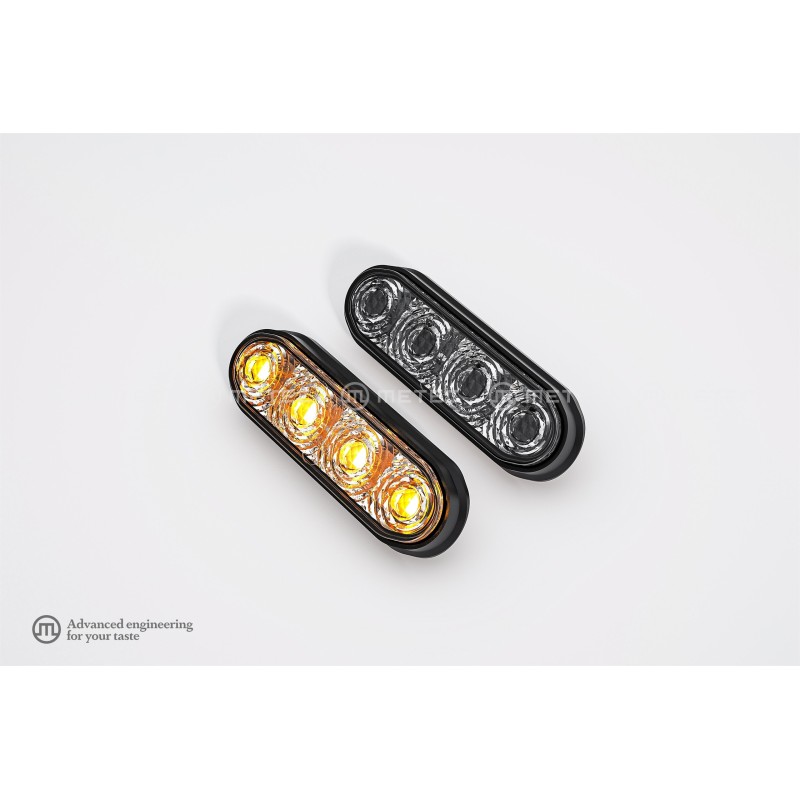 Markeringslicht - Metec - 2.8" - 7cm - Helder - Amber - 12V-24V