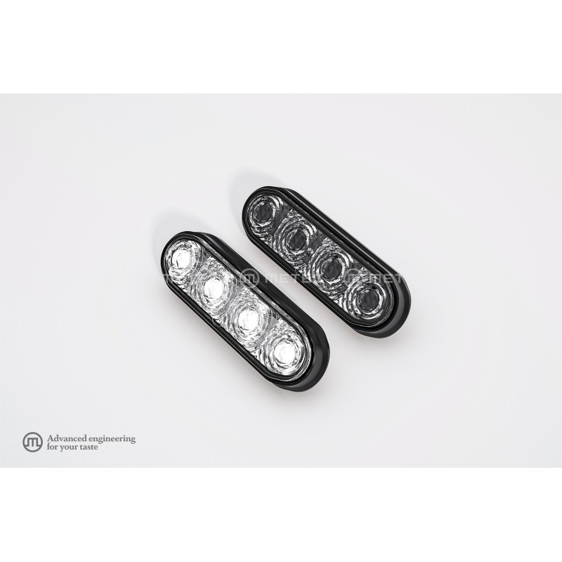 Marker Light - Metec - 2.8" - 7cm - Clear - White - 12V-24V
