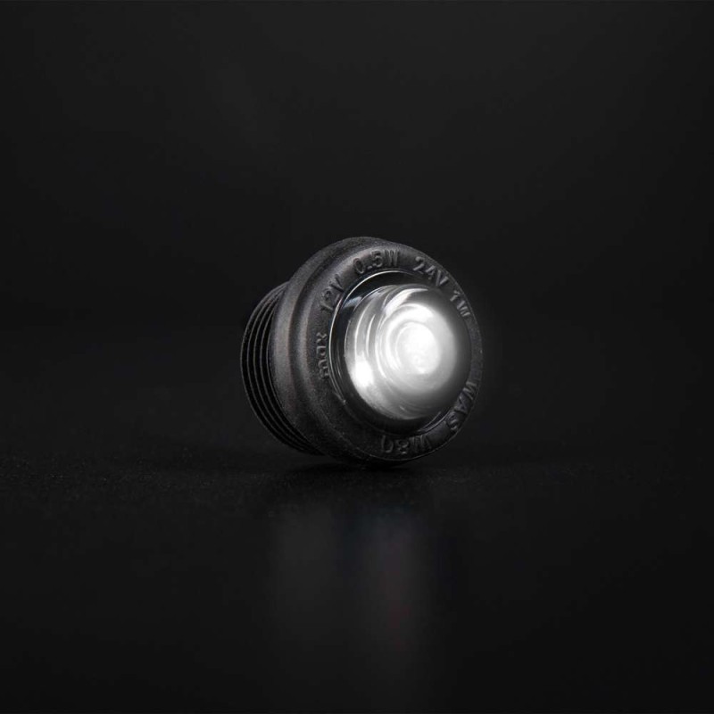 Marker Light - Strands - Freedom Black Raven - 1.1" - 2.9cm - Smoke - White - 12V-30V Marker Light - Strands - Freedom Black Raven - 1.1" - 2.9cm - Smoke - White - 12V-30V