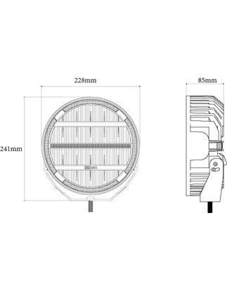 Driving light - Briod - Olympus 3.0 - 9" - 22.8cm - Smoke - Position light White/Amber - 1 flash pattern - Driving