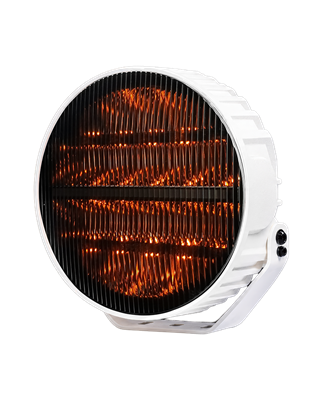 Extraljus - Briod - Olympus 3.1 - Retro - 9" - 22.8cm - Vit - Smoke - Old School - Positionsljus Vit/Bärnsten - 1 blixtmönster -