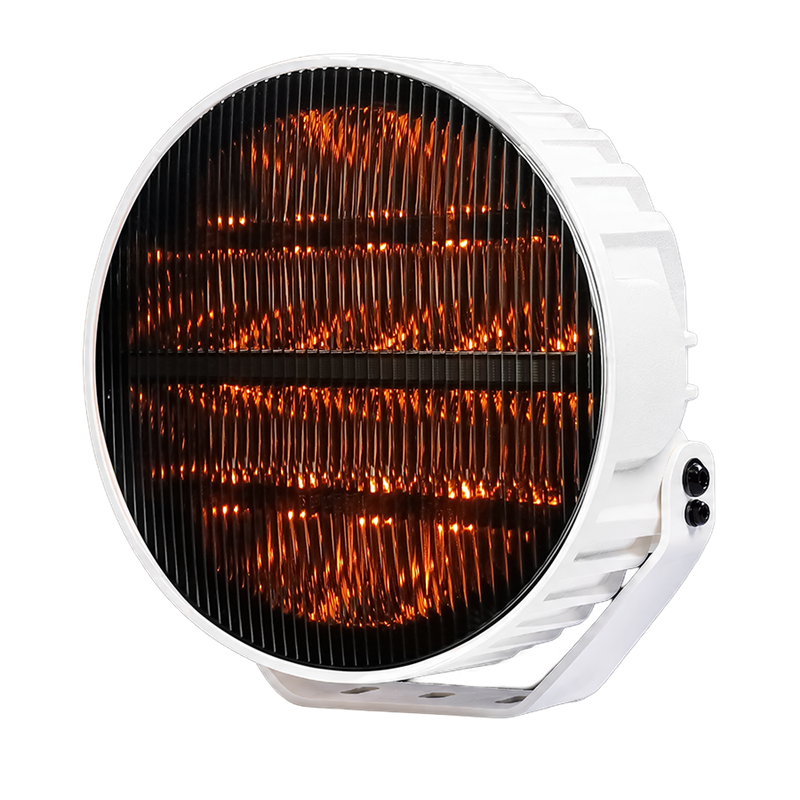 Verstraler - Briod - Olympus 3.1 - Retro - 9" - 22.8cm - Wit - Smoke - Old School - Positielicht Wit/Amber - 1 flitspatroon - Driving