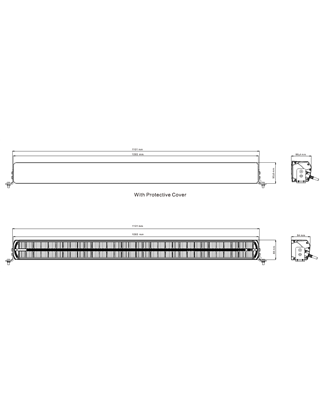 LED-ramp - Briod - Olympus 40 - 43" - 109.2cm - Smoke - Positionsljus Vit/Bärnsten - 1 blixtmönster - Driving -