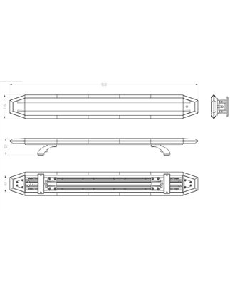 LED Warning lightbar - Briod - Streamline 36 - 36.1" - 91.8cm - Smoke - 14 flash patterns - Amber - R65-2 - 12V-24V