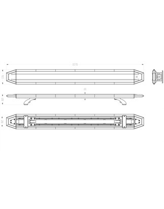 LED Warning lightbar - Briod - Streamline 42 - 42.1" - 107cm - Smoke - 14 flash patterns - Amber - R65-2 - 12V-24V
