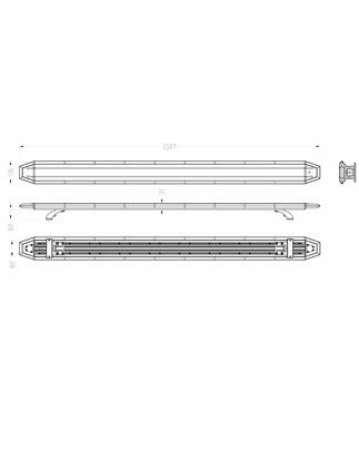 LED Warning lightbar - Briod - Streamline 60 - 60.1" - 152.7cm - Smoke - 14 flash patterns - Amber - R65-2 - 12V-24V