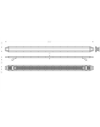 LED Warning lightbar - Briod - Streamline 72 - 72.1" - 183.2cm - Smoke - 14 flash patterns - Amber - R65-2 - 12V-24V