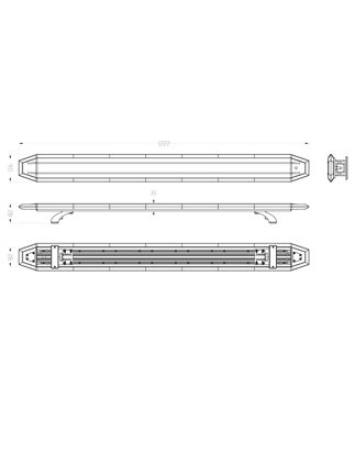 Blixtljusramp - Briod - Streamline 48 - 48.1" - 122.2cm - Smoke - 14 blixtmönster - Bärnsten - R65-2 - 12V-24V -