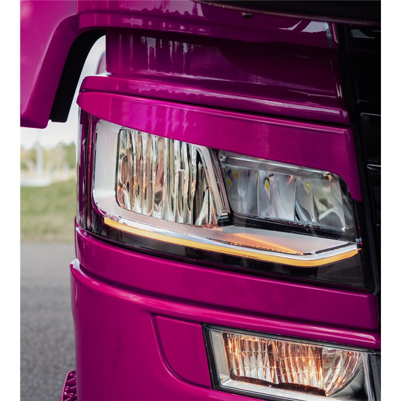 Eyelids - TruckStyle Sweden - White - Set - Scania - G/L/P/R/S - Halogen headlights - 2016+