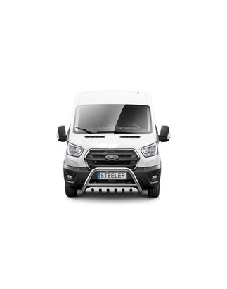 Frontbåge - Steeler - A-bar Cross - med stötfångarplatta - Högblankt rostfritt stål - Ford - Transit - 2014+