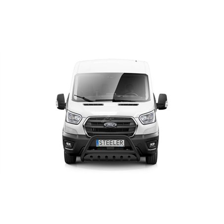 Bullbar - Steeler - A-bar Cross - with bumperplate - Black - Ford - Transit - 2014+