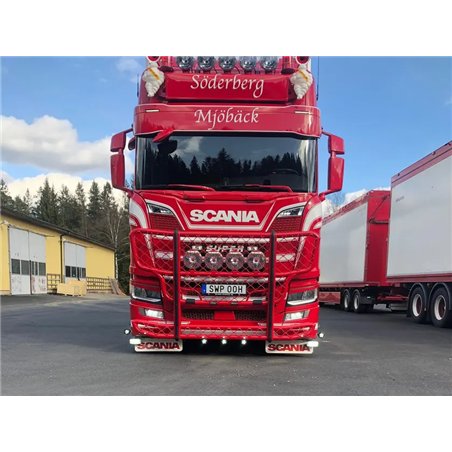 Mounting - Pgtech - Mounting bracket - Splash guard and Talmu - Brushed stainless steel - Set - Scania - R/S - 2016+