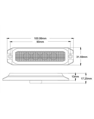 Warning light - Briod - Alert Mini - 4" - 10.1cm - Smoke - 1 flash pattern - Amber - R65 - 12V-24V
