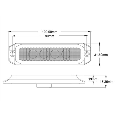 Warning light - Briod - Alert Mini - 4" - 10.1cm - Smoke - 1 flash pattern - Amber - R65 - 12V-24V