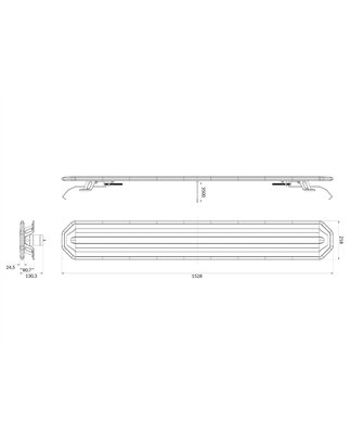 LED Warning lightbar - Briod - Horizon 60 - 60.2" - 152.8cm - Smoke - 13 flash patterns - Amber - R65-2 - 12V-24V