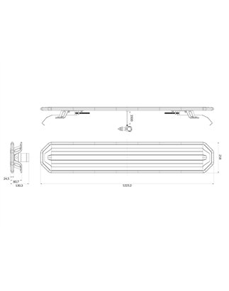 LED-Lichtwarnbalken - Briod - Horizon 48 - 48.1" - 122.3cm - Smoke - 13 Blitzmuster - Amber - R65-2 - 12V-24V