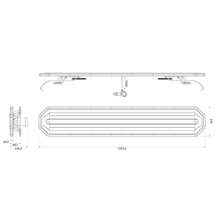 LED Warning lightbar - Briod - Horizon 48 - 48.1" - 122.3cm - Smoke - 13 flash patterns - Amber - R65-2 - 12V-24V