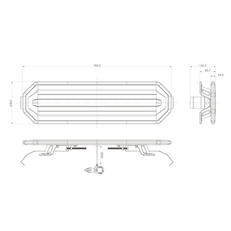 LED Warning lightbar - Briod - Horizon 30 - 30.2" - 76.6cm - Smoke - 13 flash patterns - Amber - R65-2 - 12V-24V