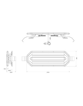 LED Warning lightbar - Briod - Horizon 24 - 30.1" - 76.5cm - Smoke - 13 flash patterns - Amber - R65-2 - 12V-24V