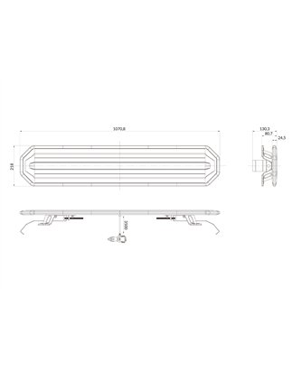 Flitslampbalk - Briod - Horizon 42 - 42.1" - 107cm - Smoke - 13 flitspatronen - Amber - R65-2 - 12V-24V