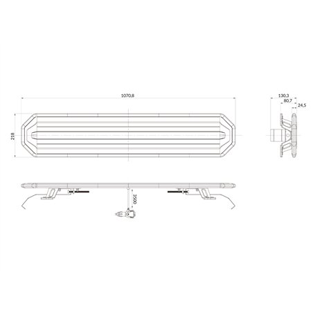 Flitslampbalk - Briod - Horizon 42 - 42.1" - 107cm - Smoke - 13 flitspatronen - Amber - R65-2 - 12V-24V