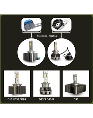 LED lamp - Ledson - Replacement LED - D5S - White - 5000K - 12V - Set