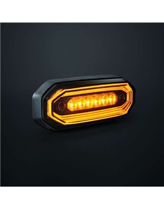 Warning light - Strands - FOR9T Aura - 5.2" - 13.2cm - Smoke - Position light Amber - 20 flash patterns - Amber - R65-2 - 12V-48