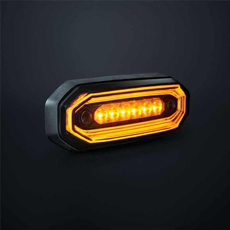 Blitzleuchte - Strands - FOR9T Aura - 5.2" - 13.2cm - Smoke - Positionslicht Amber - 20 Blitzmuster - Amber - R65-2 - 12V-48V Blitzleuchte - Strands - FOR9T Aura - 5.2" - 13.2cm - Smoke - Positionslicht Amber - 20 Blitzmuster - Amber - R65-2 - 12V-48V