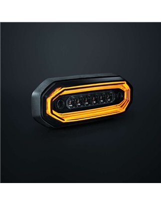 Warning light - Strands - FOR9T Aura - 5.2" - 13.2cm - Smoke - Position light Amber - 20 flash patterns - Amber - R65-2 - 12V-48V