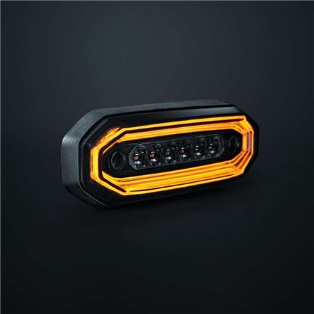 Warning light - Strands - FOR9T Aura - 5.2" - 13.2cm - Smoke - Position light Amber - 20 flash patterns - Amber - R65-2 - 12V-48V