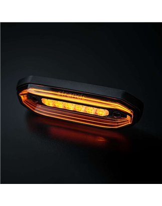 Blitzleuchte - Strands - FOR9T Aura - 5.2" - 13.2cm - Smoke - Positionslicht Amber - 20 Blitzmuster - Amber - R65-2 - 12V-48V