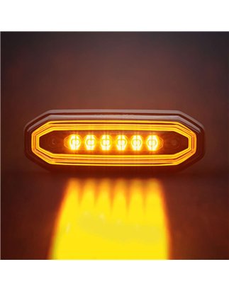 Warning light - Strands - FOR9T Aura - 5.2" - 13.2cm - Smoke - Position light Amber - 20 flash patterns - Amber - R65-2 - 12V-48