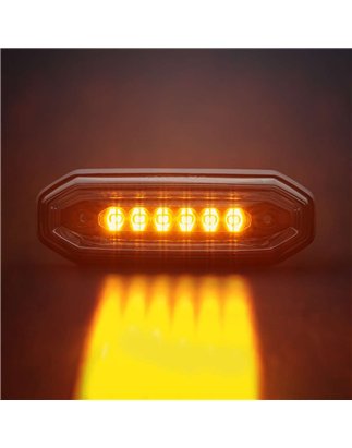 Warning light - Strands - FOR9T Aura - 5.2" - 13.2cm - Smoke - Position light Amber - 20 flash patterns - Amber - R65-2 - 12V-48